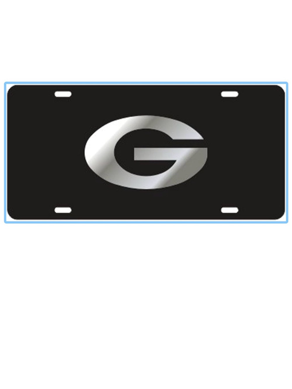 New Craftique Georgia Bulldogs Black Laser Cut License Plate - Mirror